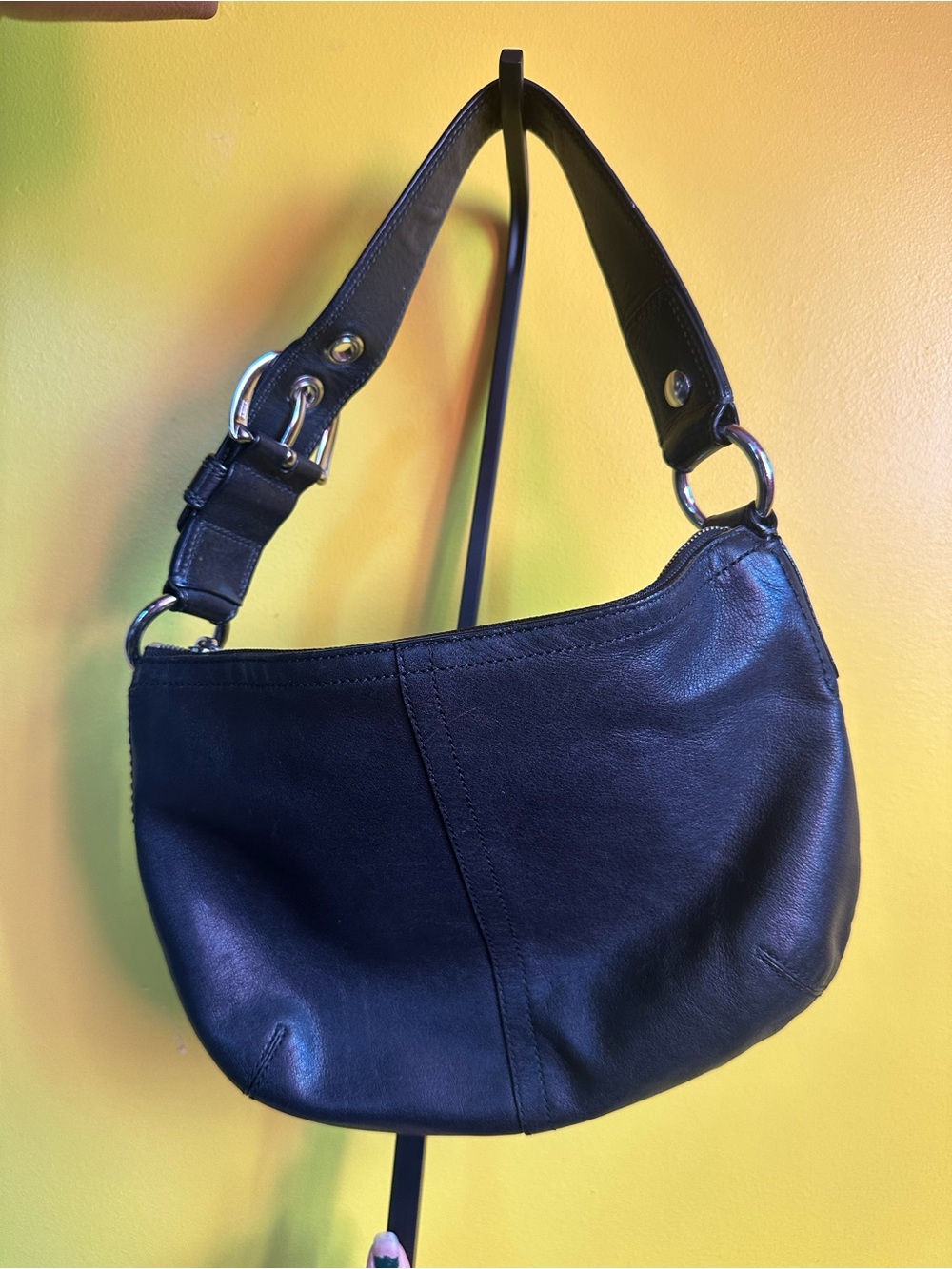 Vintage Black Coach Soho Leather Hobo Bag